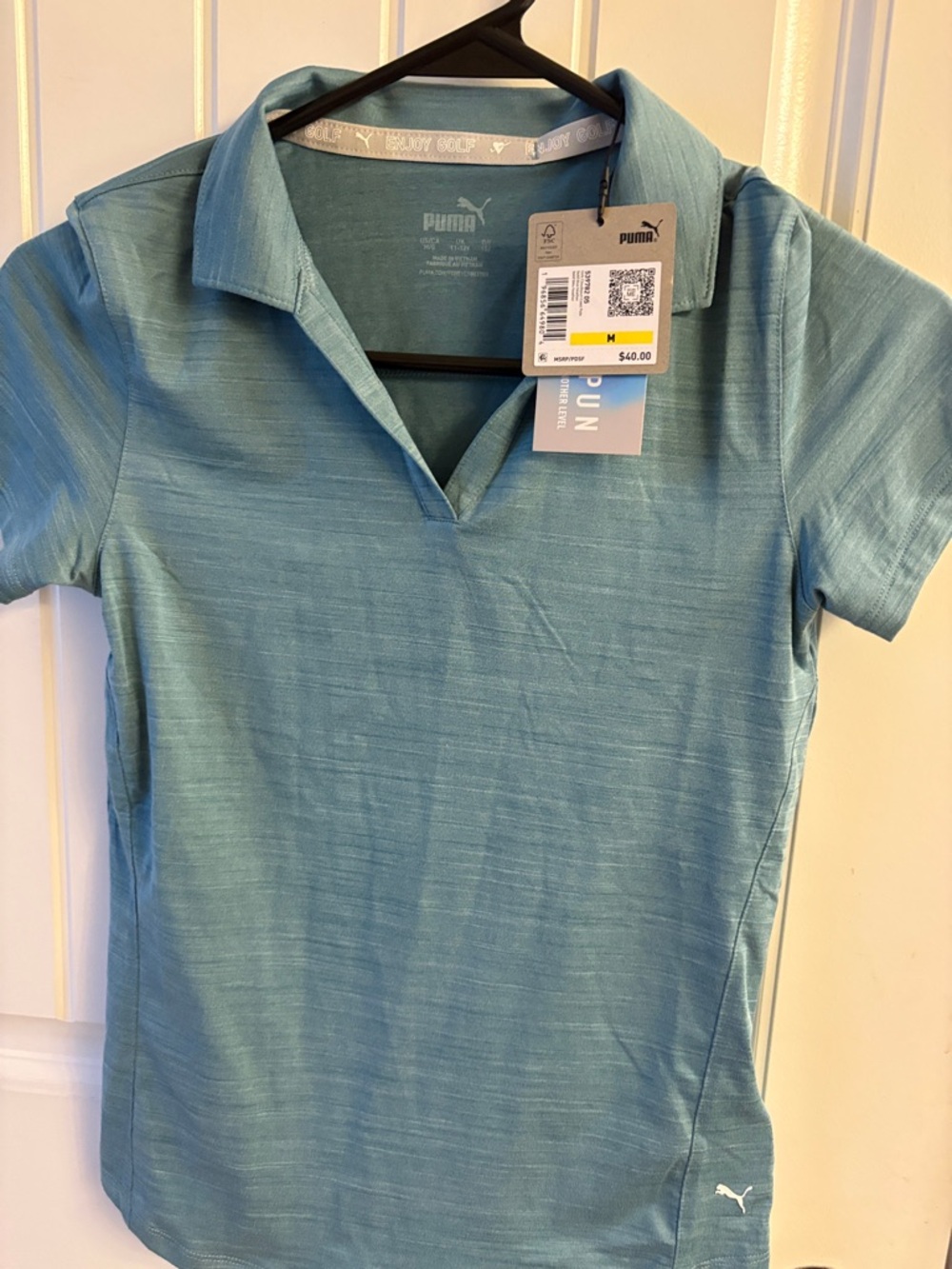 Girl’s Teal Short-Sleeve Golf Polo Top